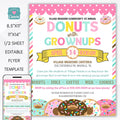 donuts with grownups donuts with dad editable printable flyer invitation set school pto pta ptc church non profit organization invitation
